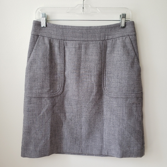LOFT Slate Gray A-line Skirt - Sz 4 - Picture 3 of 10